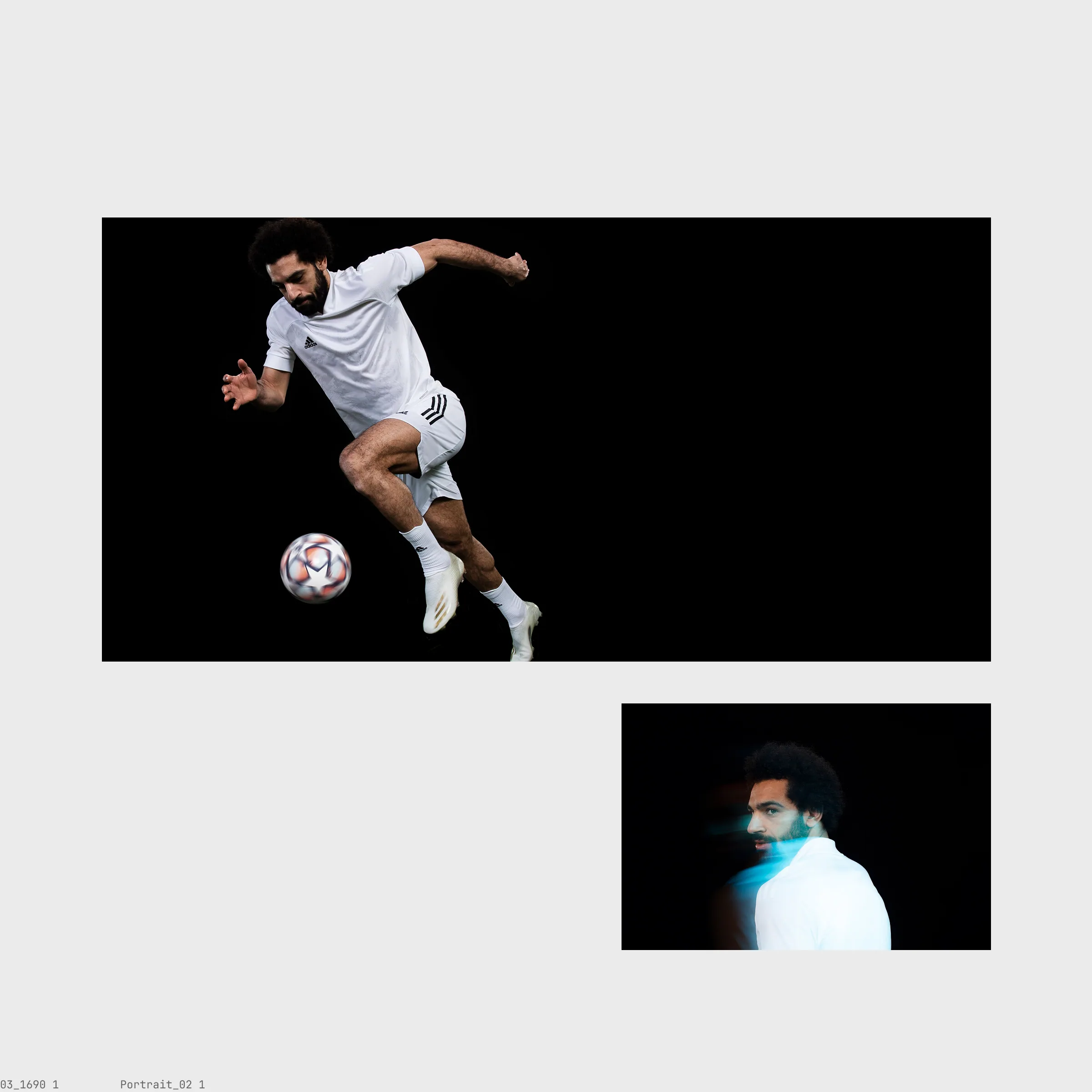 Working shots of footballer in poses
