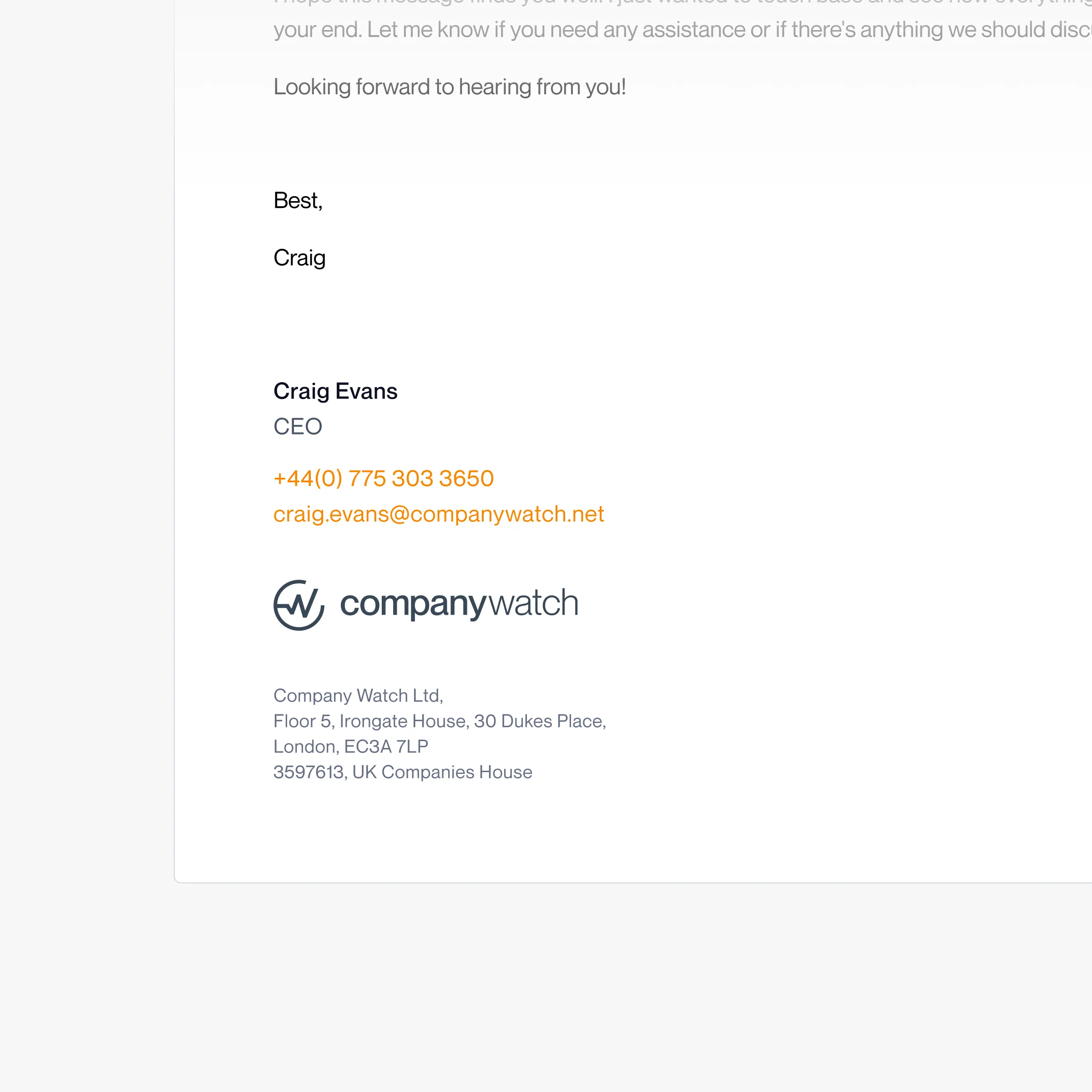 Email signature example