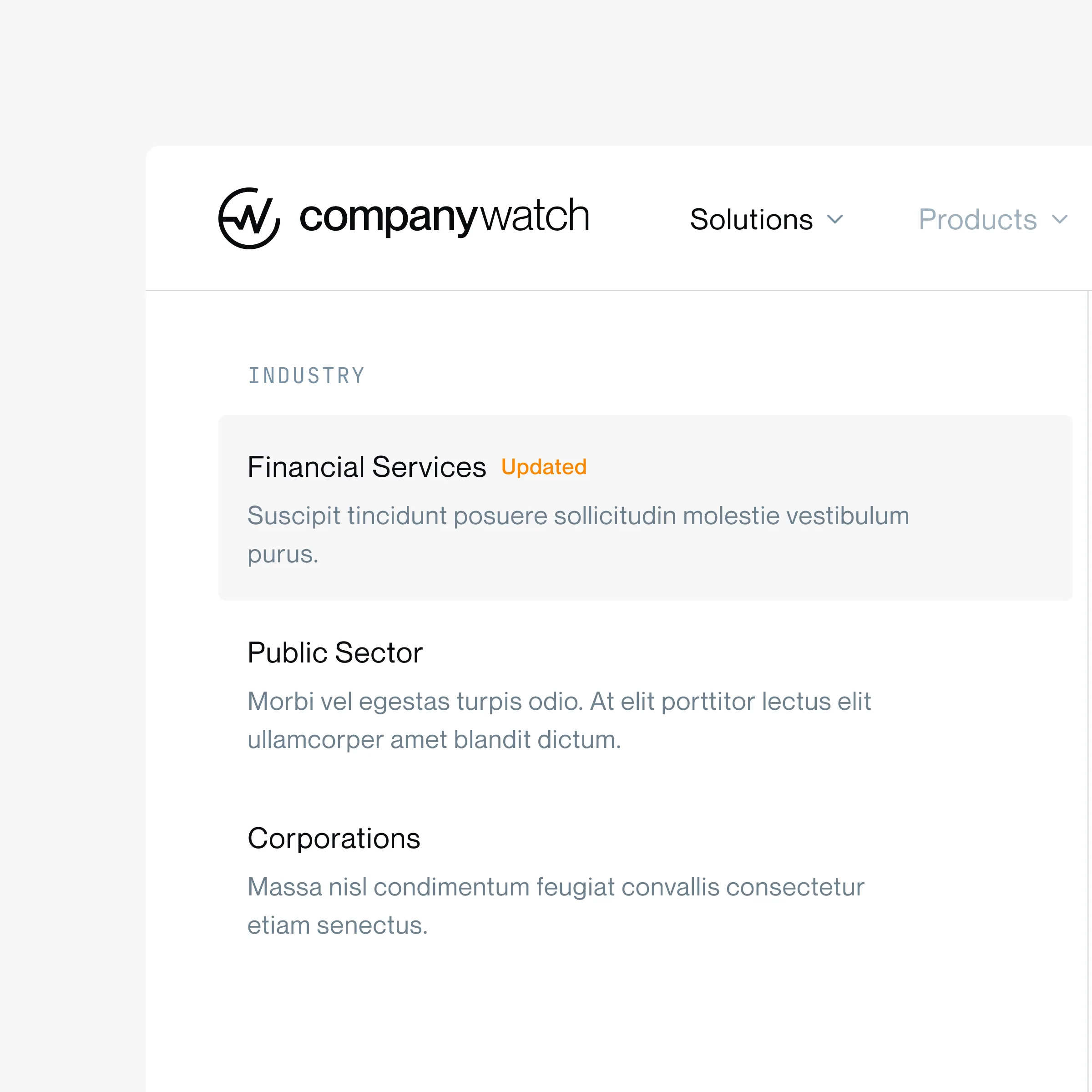 Crop of menu UI