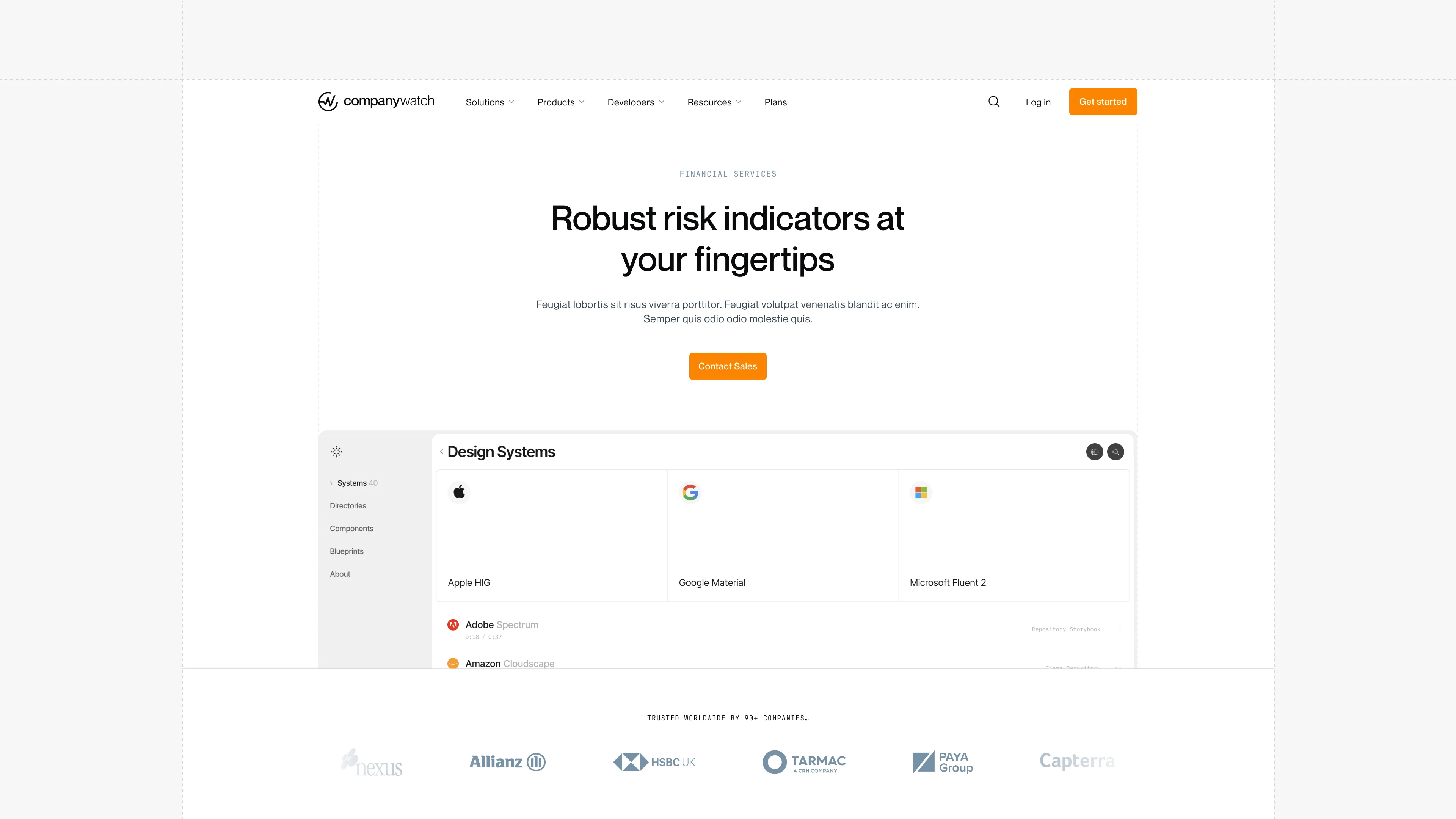 Homepage mockup