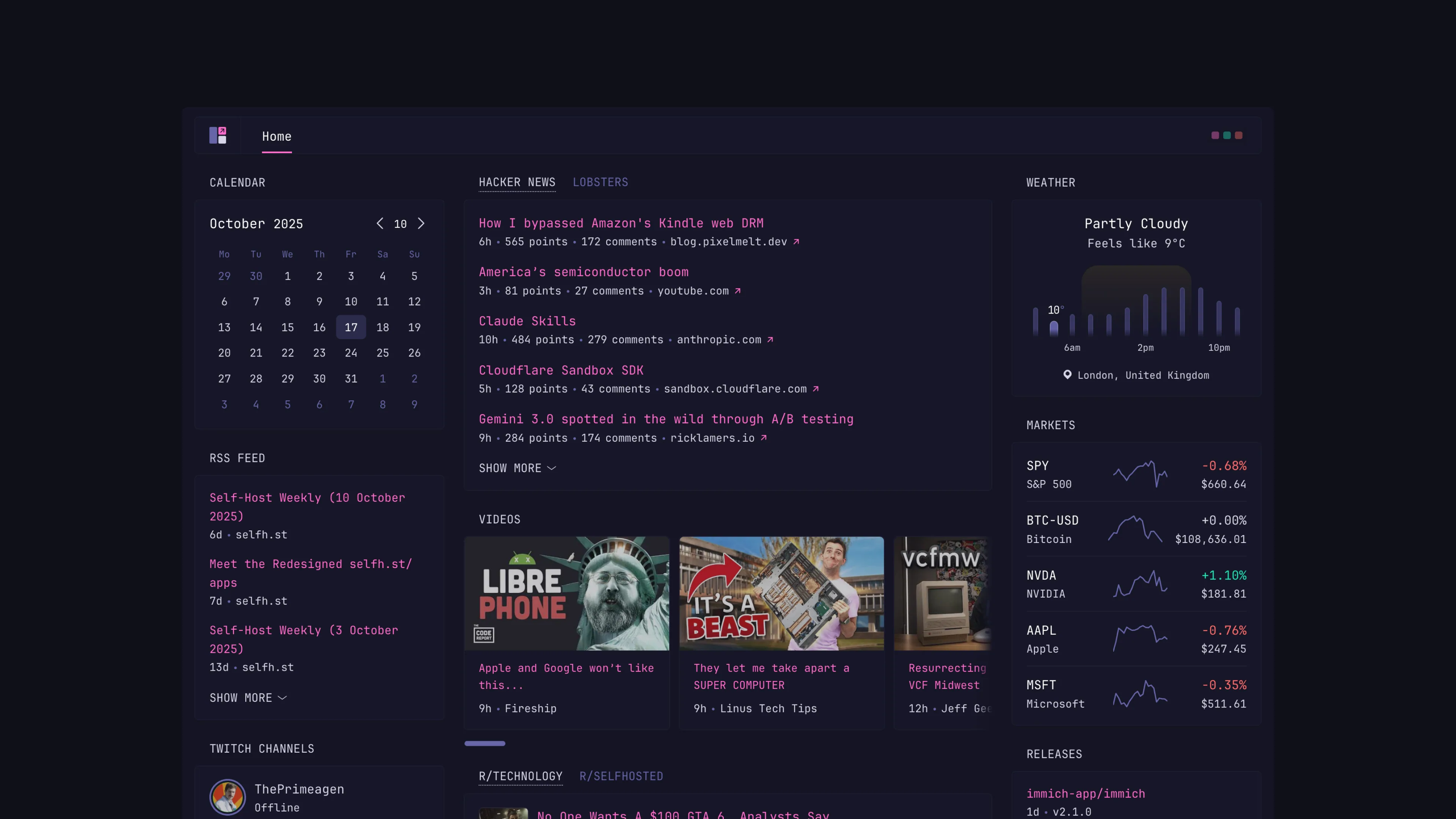 Glance dashboard