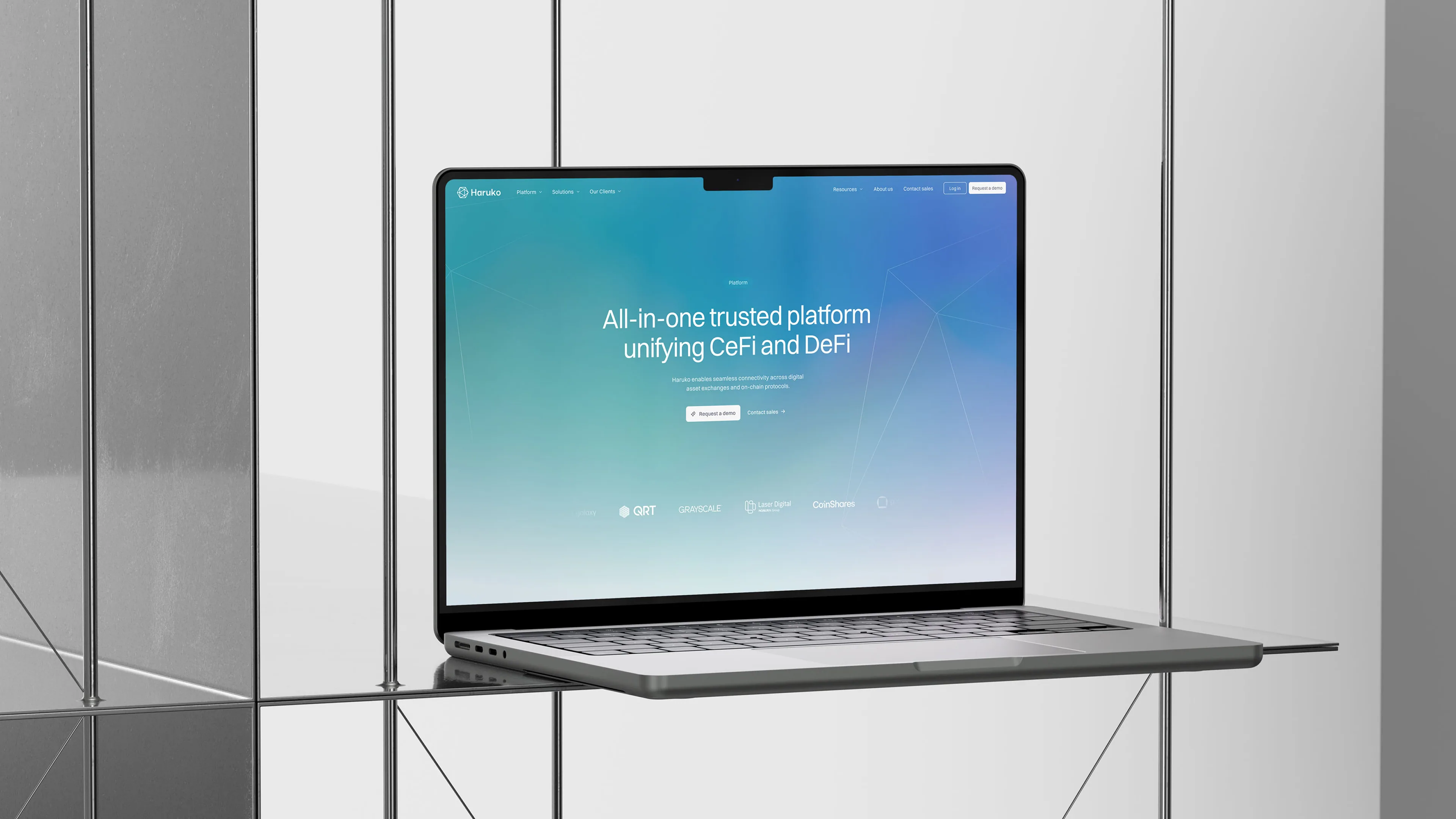 Macbook mockup with homepage