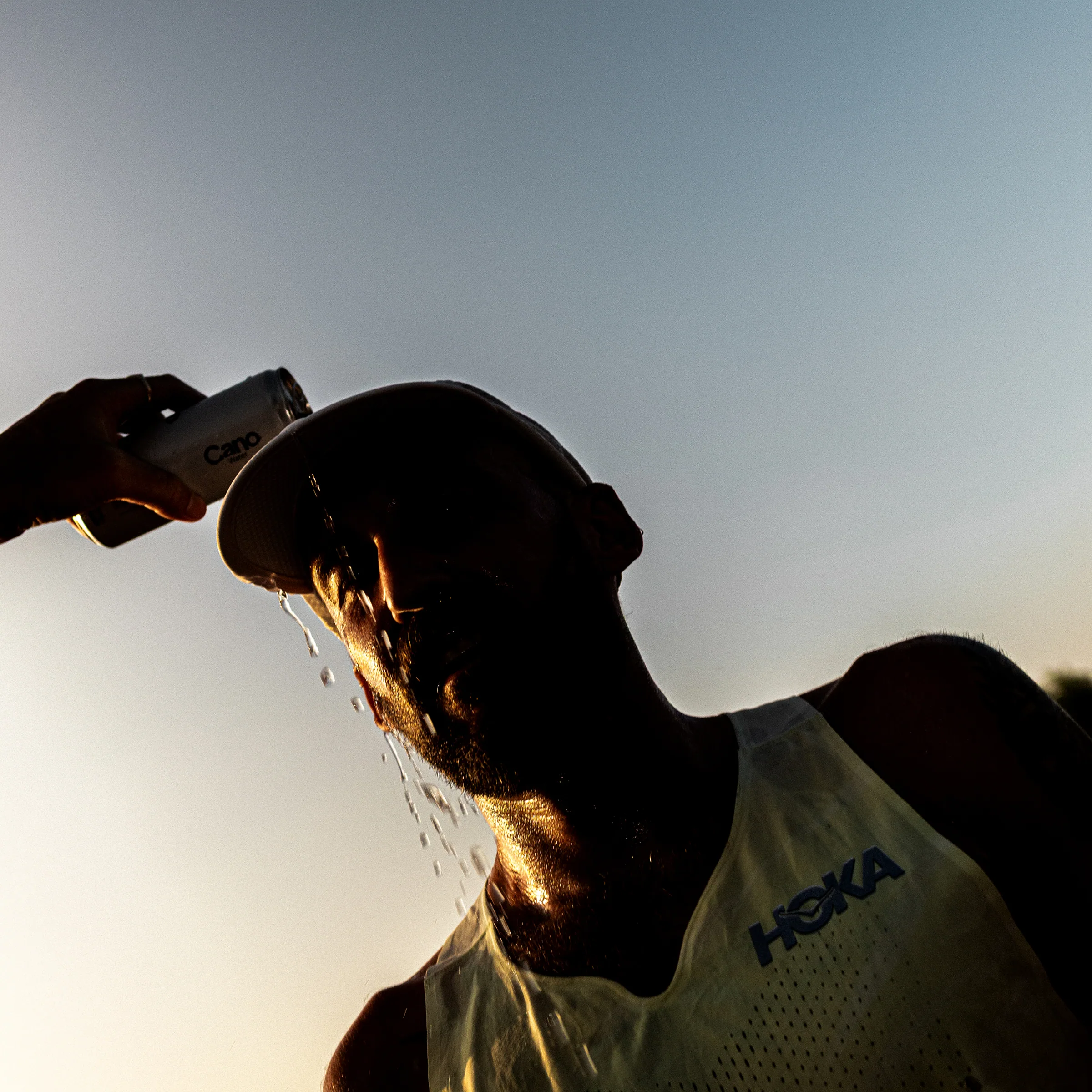 silhouette of runner