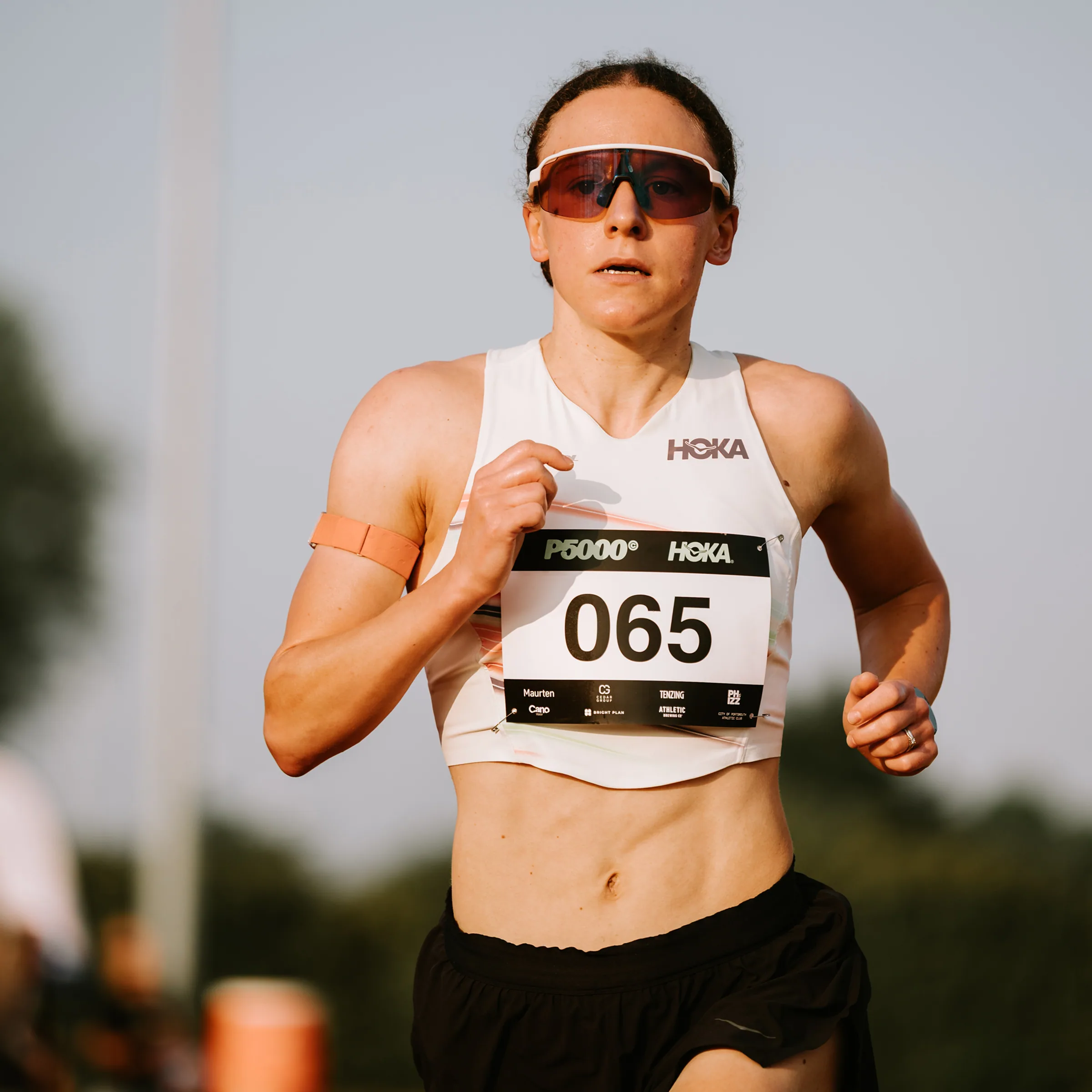 female runner running race