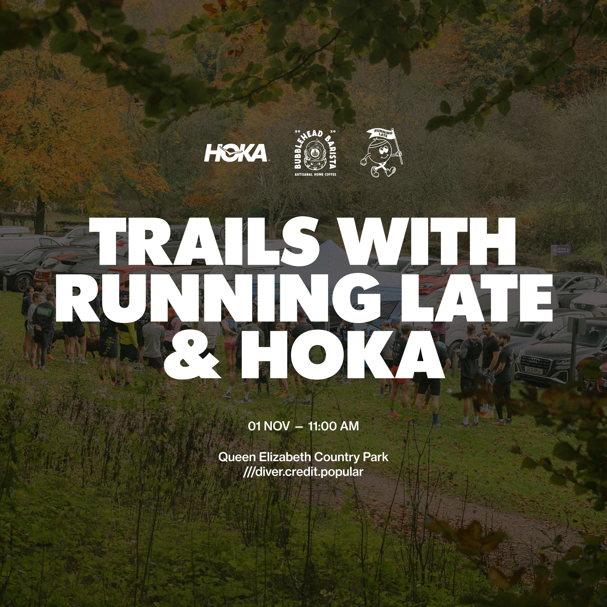 Trail run Instagram post